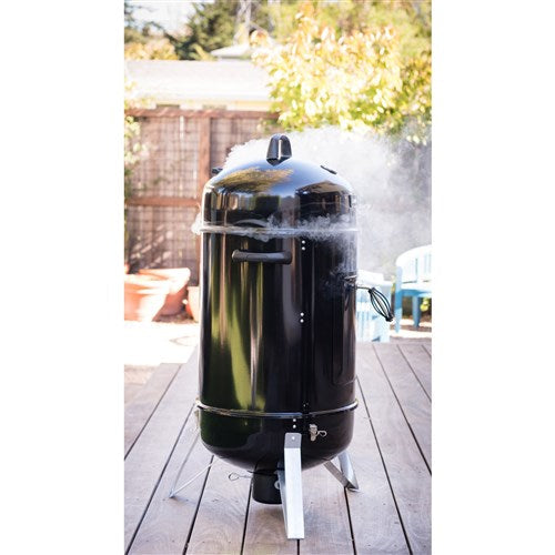 Cuisinart Grill - Vertical 16" Charcoal Smoker, Vents in Lid - Black-United Backyard