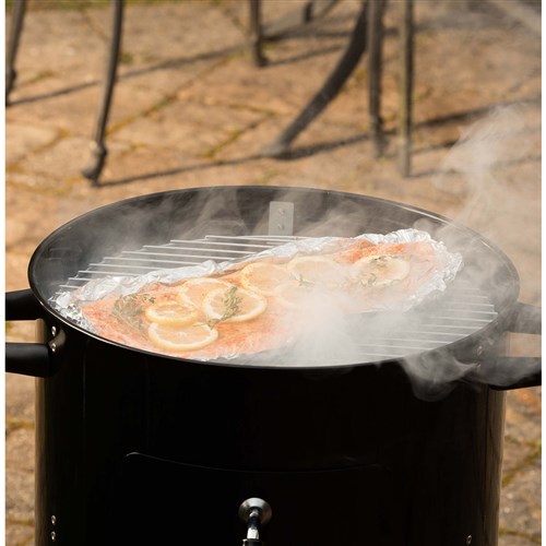 Cuisinart Grill - Vertical 16" Charcoal Smoker, Vents in Lid - Black-United Backyard