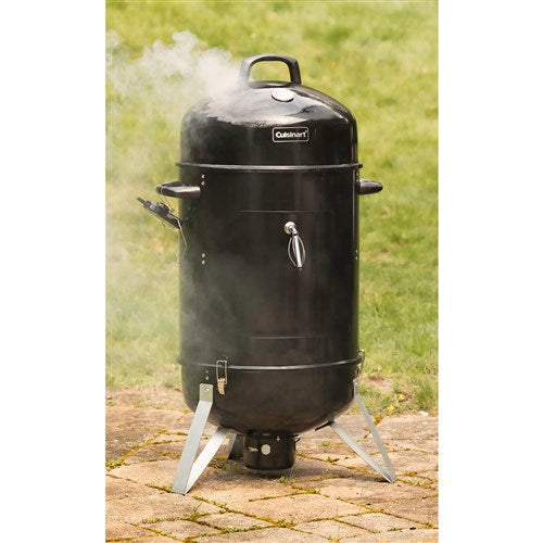 Cuisinart Grill - Vertical 18" Charcoal Smoker, Vents in Lid - Black-United Backyard