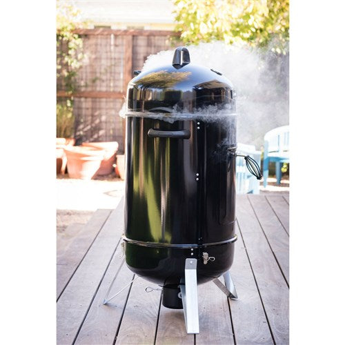 Cuisinart Grill - Vertical 18" Charcoal Smoker, Vents in Lid - Black-United Backyard