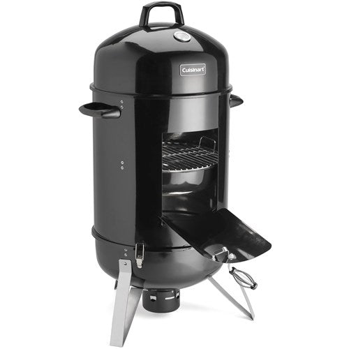 Cuisinart Grill - Vertical 18" Charcoal Smoker, Vents in Lid - Black-United Backyard