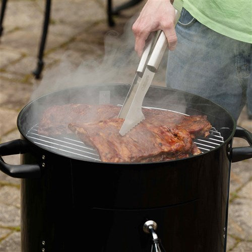 Cuisinart Grill - Vertical 18" Charcoal Smoker, Vents in Lid - Black-United Backyard