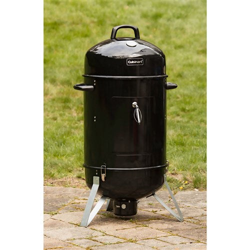 Cuisinart Grill - Vertical 18" Charcoal Smoker, Vents in Lid - Black-United Backyard