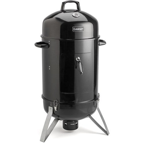 Cuisinart Grill - Vertical 18" Charcoal Smoker, Vents in Lid - Black-United Backyard