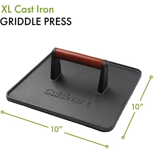 Cuisinart Grill - XL Cast Iron Griddle Press 10" x 10"-United Backyard