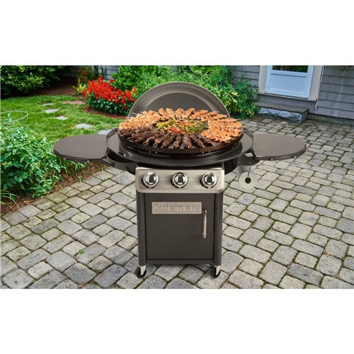 Cuisinart Grill - XL Outdoor Griddle Cooking Center, 30" Diameter, 706 Sq Inches, 360 Degrees - Black/Stainless-United Backyard