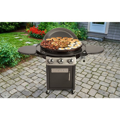 Cuisinart Grill - XL Outdoor Griddle Cooking Center, 30" Diameter, 706 Sq Inches, 360 Degrees - Black/Stainless-United Backyard