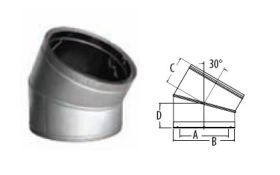 DuraVent - 14'' DuraTech 30 Degree Elbow - Stainless Steel-United Backyard