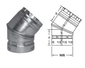 DuraVent - 18" Round B-Vent 45 Degree Elbow-United Backyard