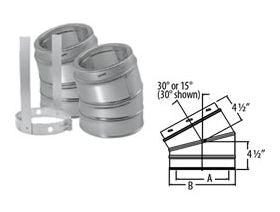 DuraVent - 8'' DuraTech 30 Degree Elbow Kit - Stainless Steel - 9666KIT-United Backyard