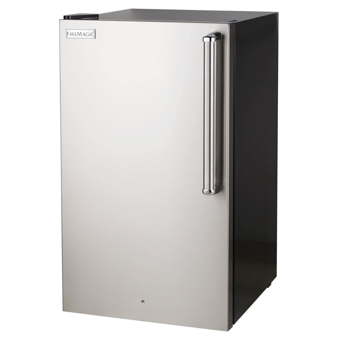 Fire Magic - 20" 4.0 Cu. Ft. Premium Left Hinge Compact Refrigerator Stainless Steel Door / Black Cabinet-United Backyard