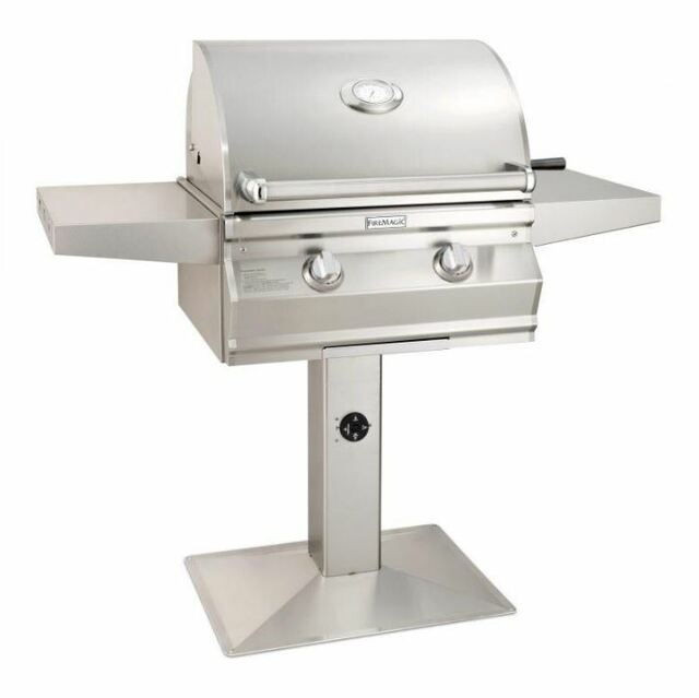 Fire Magic - 24" Choice Multi-User Accessible Freestanding Gas Grill with Analog Thermometer On Patio Post - Liquid Propane-United Backyard