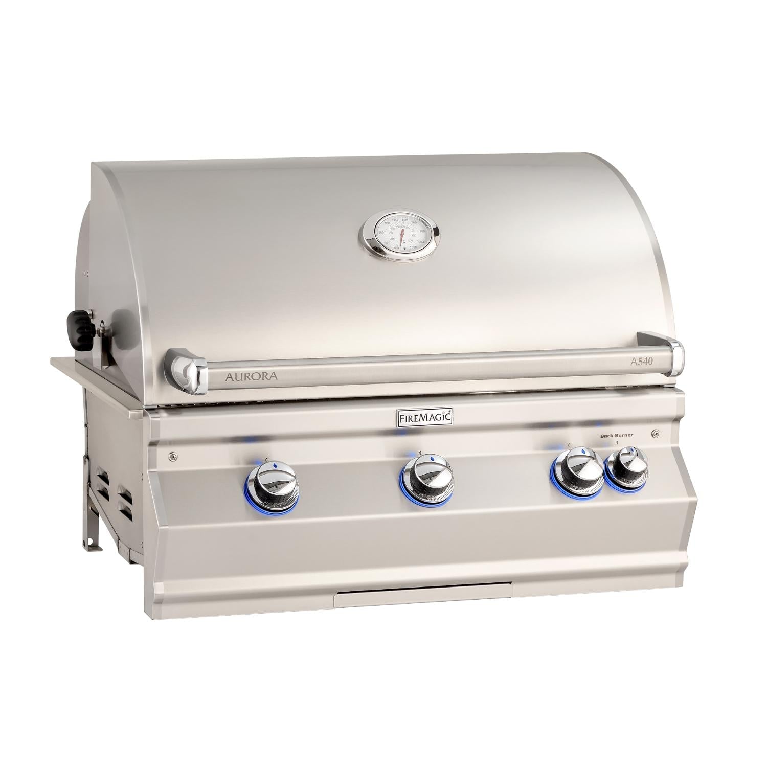 Fire Magic - 30" Built-In Grill With Rotisserie And Analog Thermometer in Stainless Steel - Natural Gas-United Backyard