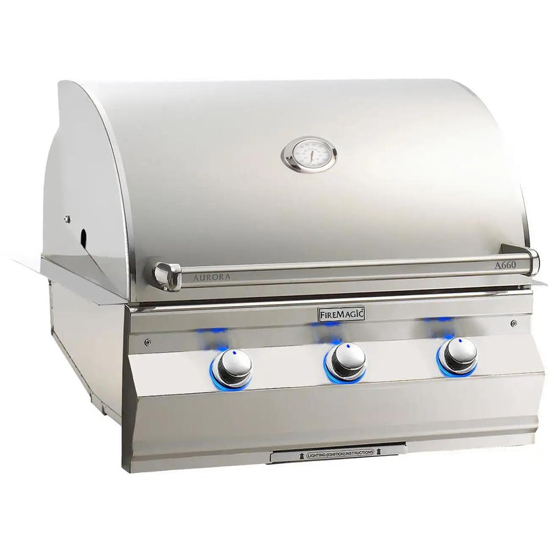 Fire Magic - 30-Inch Aurora Built-In Natural Gas Grill with One Infrared Burner And Analog Thermometer-United Backyard