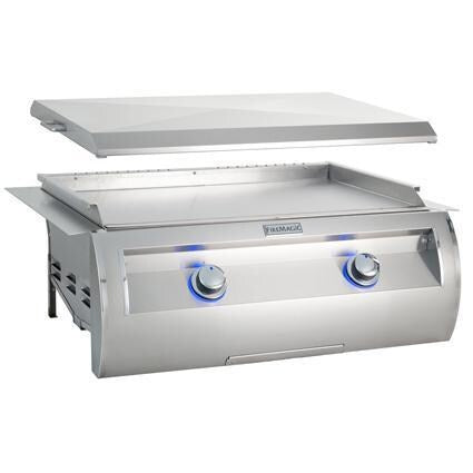 Fire Magic - 30-Inch Echelon Diamond Built-In Gas Griddle with in Stainless Steel Cover - Liquid Propane-United Backyard