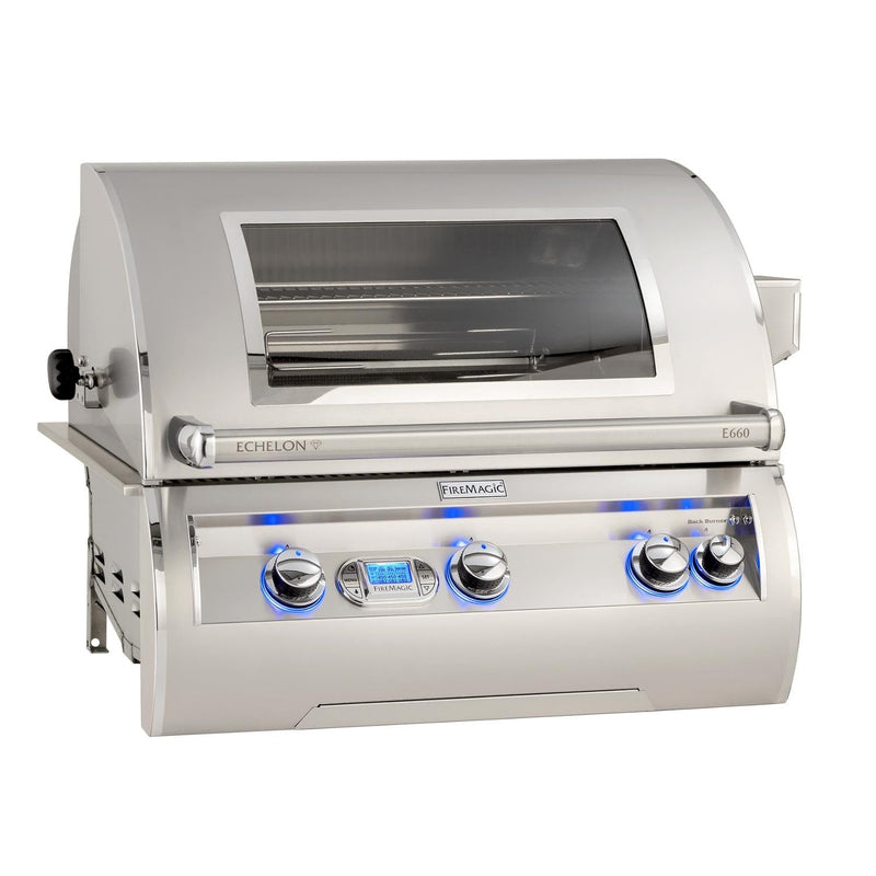 Fire Magic - 30-Inch Echelon Diamond Built-In Propane Gas Grill with Magic View Window in Stainless Steel-United Backyard