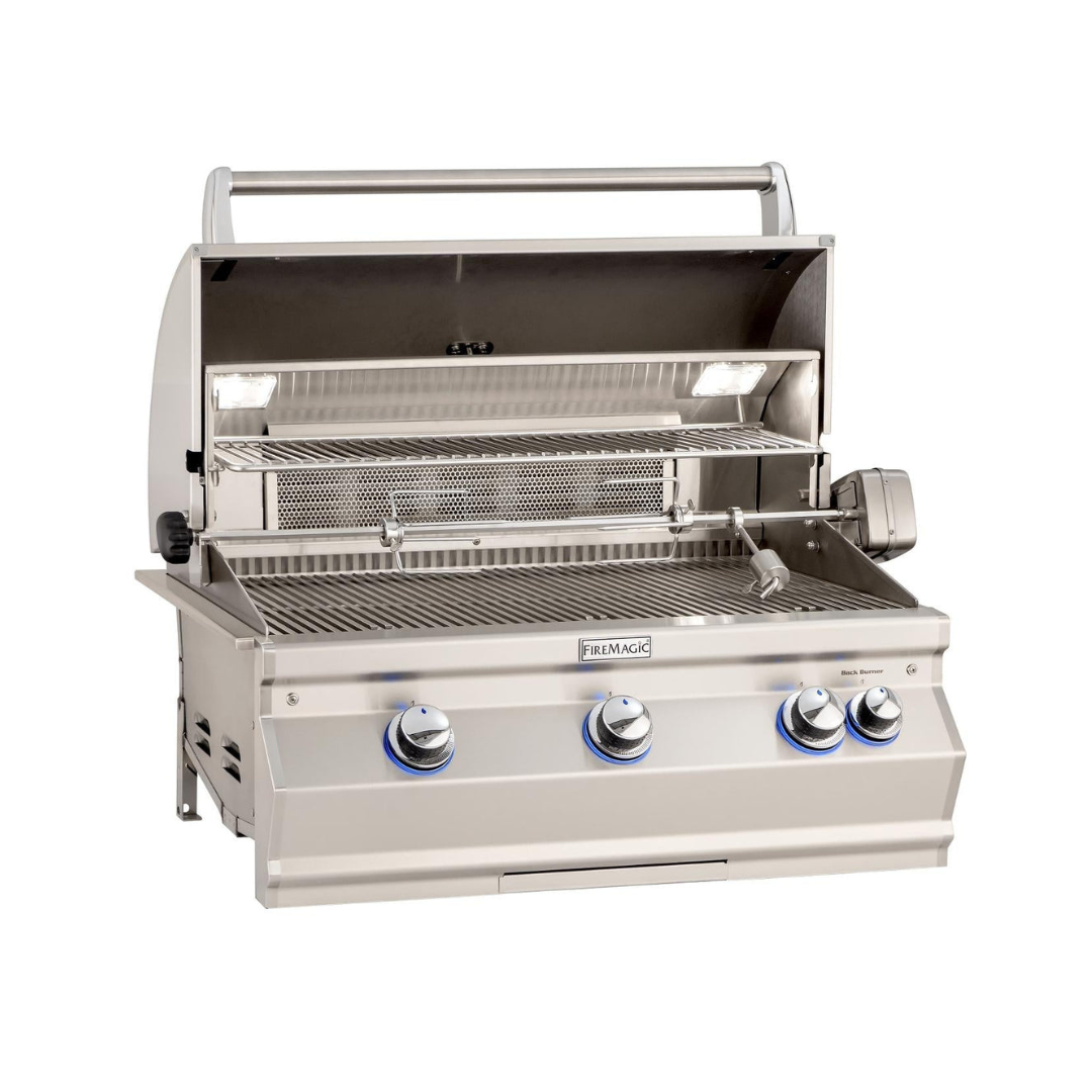 Fire Magic - 36" Built-In Natural Gas Grill with Rotisserie in Stainless Steel - Natural Gas