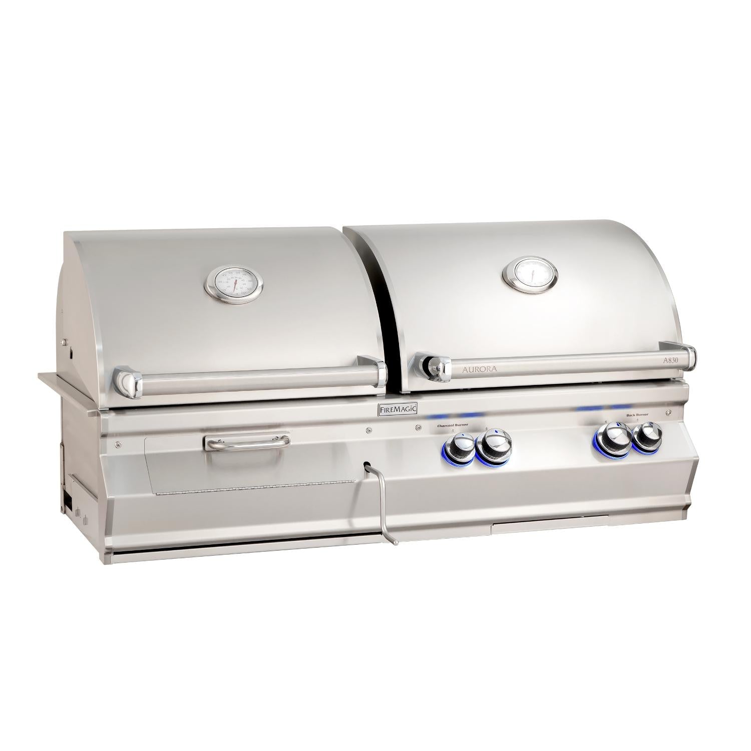 Fire Magic - 46" Aurora Built-In Grill in Stainless Steel - Natural Gas & Charcoal Combo-United Backyard