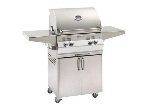 Fire Magic - Aurora 24 Inch In-Ground Post Mount Gas Grill with Analog Thermometer, Liquid Propane, Cast Stainless Steel "E"-United Backyard