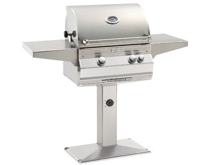 Fire Magic - Aurora 24 Inch Patio Post Mount Grill with Analog Thermometer, Natural Gas, Infrared burner "L" Burner-United Backyard