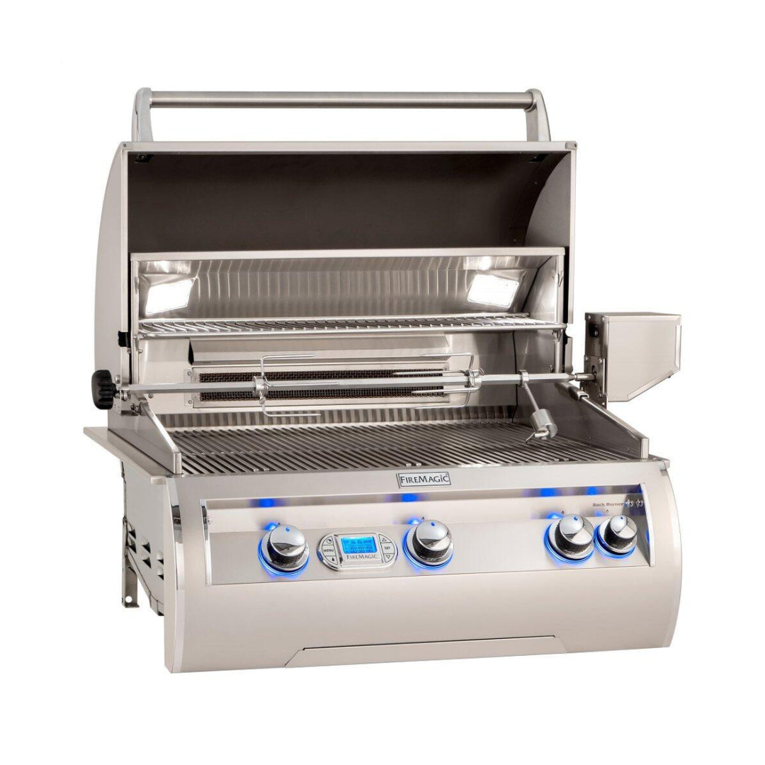 Fire Magic - Echelon Diamond E660i 30" Built-In Grill with Backburner, Rotisserie Kit and Digital Thermometer - Natural Gas-United Backyard