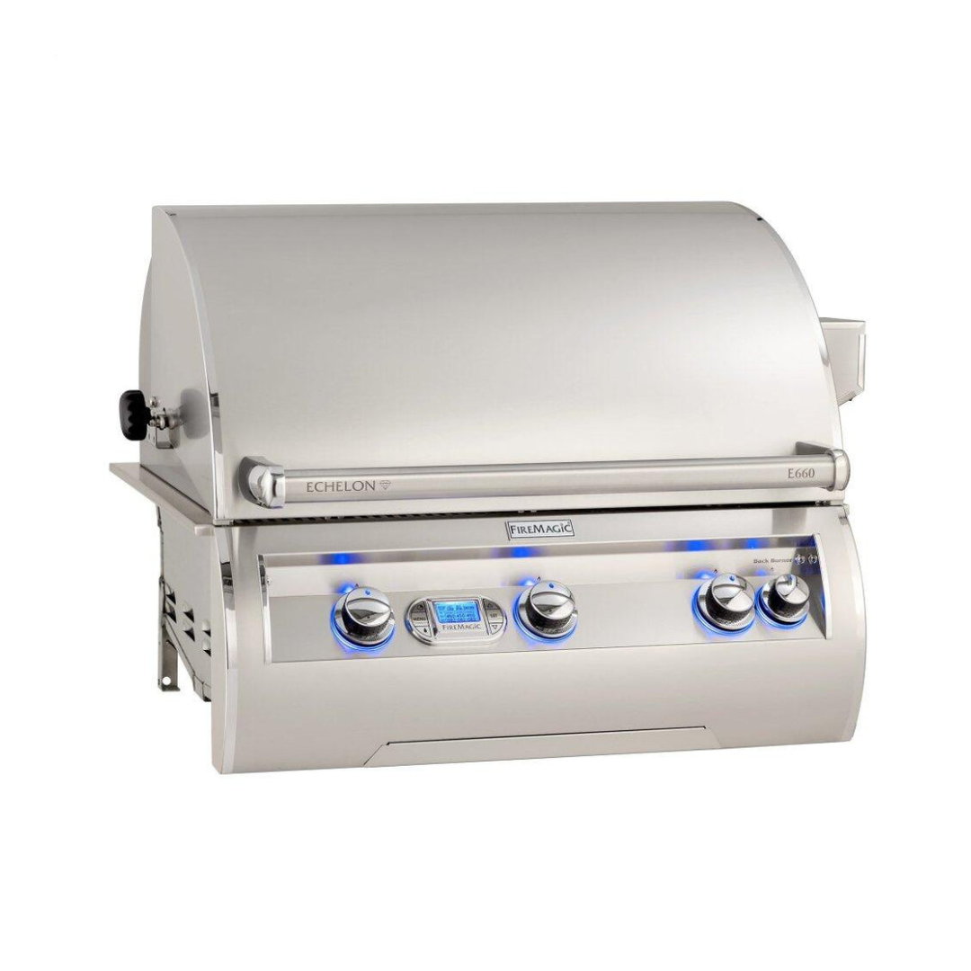 Fire Magic - Echelon Diamond E660i 30" Built-In Grill with Backburner, Rotisserie Kit and Digital Thermometer - Natural Gas-United Backyard