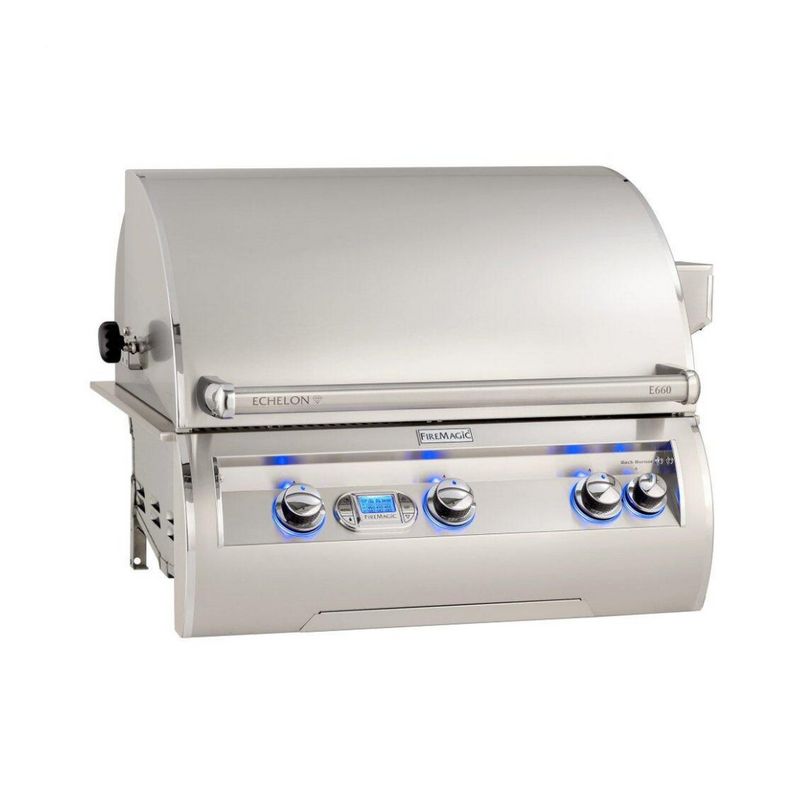 Fire Magic - Echelon Diamond E660i 30" Built-In Grill with Backburner, Rotisserie Kit and Digital Thermometer - Natural Gas-United Backyard