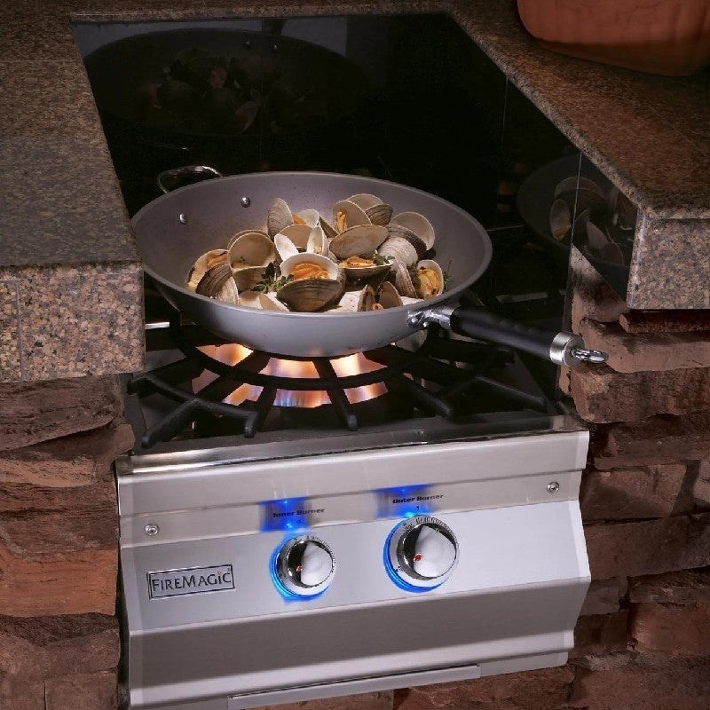 Fire Magic Grills - Aurora 19 Inch Built-In Power Burner with Porcelain Cast Iron Grid, Liquid Propane-United Backyard