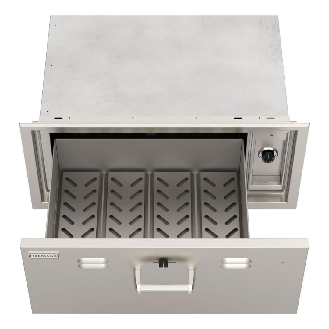 Fire Magic - Premium Flush 30" Built-In 110V Electric Stainless Steel Warming Drawer-United Backyard