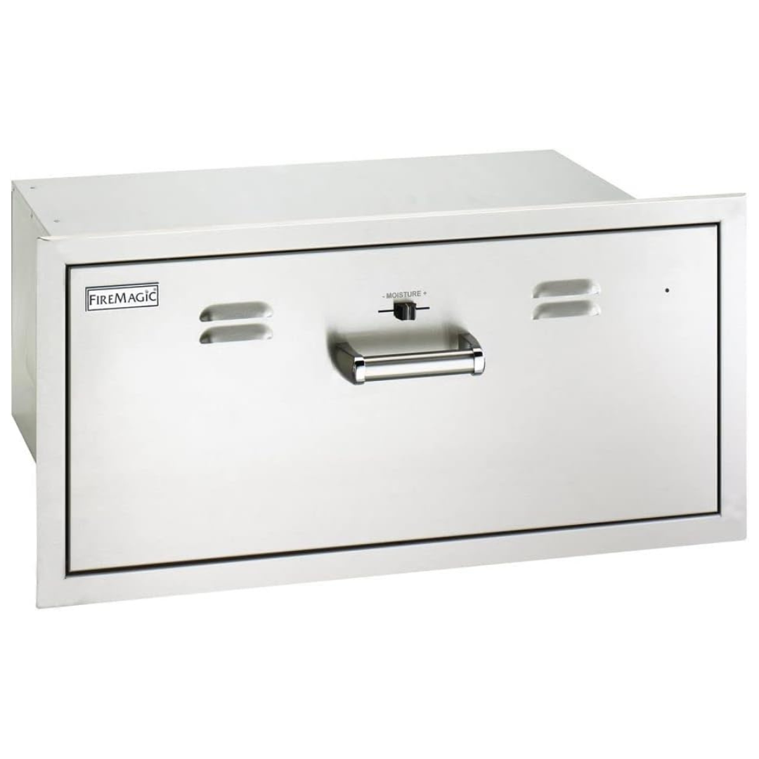 Fire Magic - Premium Flush 30" Built-In 110V Electric Stainless Steel Warming Drawer-United Backyard