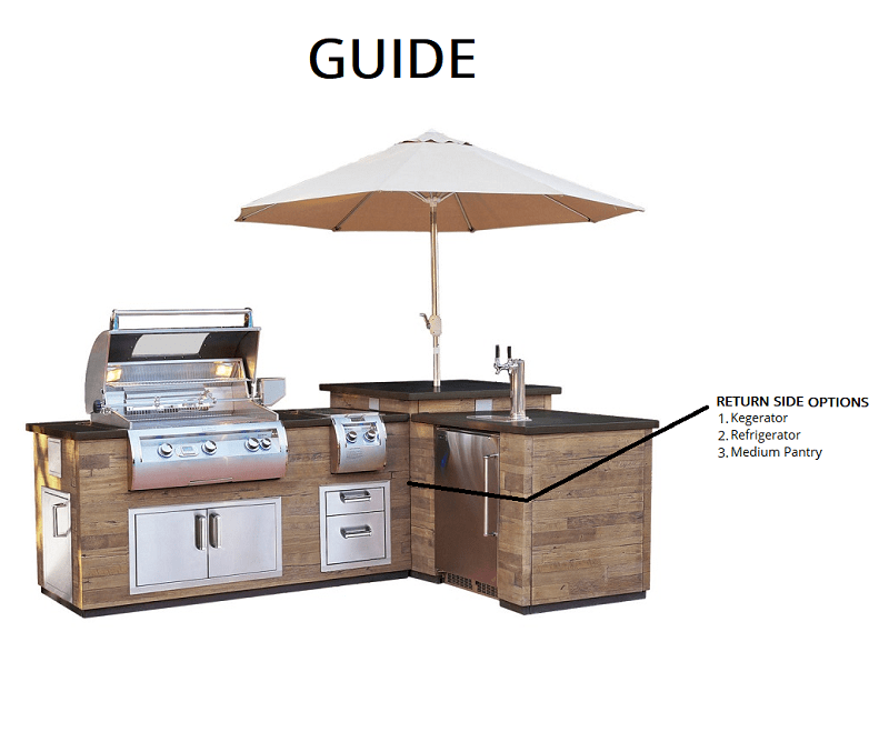 Fire Magic - Silver Pine L-Shaped Reclaimed Wood Island System with Kegerator Cutout-United Backyard