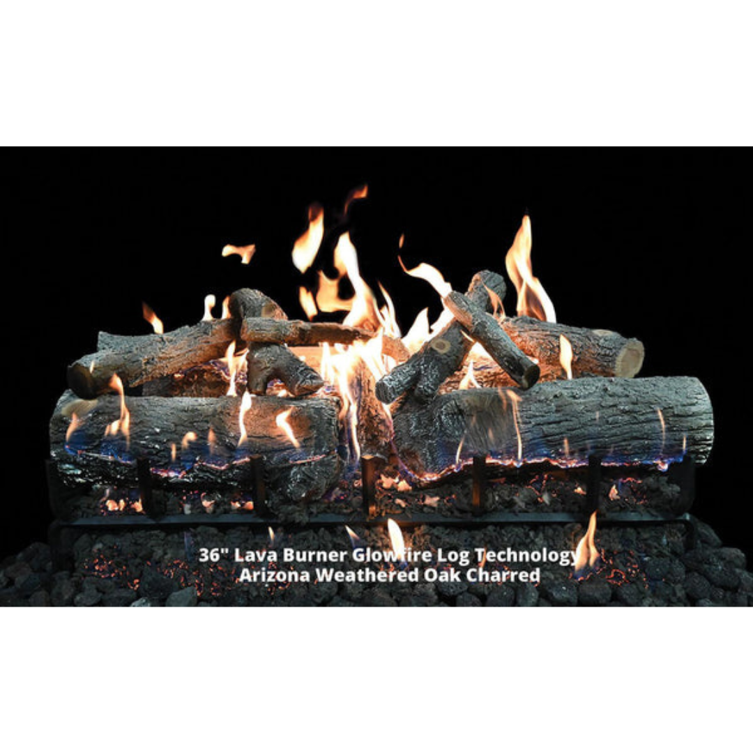 Grand Canyon - GlowFire 36" Arizona Weathered Oak Charred Vented Gas Logs-United Backyard