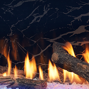 HEAT & GLO - 72" TWO-SIDED REFLECTIVE/PRINTED MARBLE BLACK GLASS LINER-United Backyard