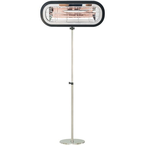 Hanover - 18" Electric Halogen Lamp with On Pole Stand - Black-United Backyard