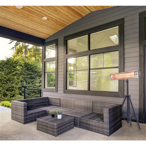 Hanover - 26.5 in Electric Wall/Hanging Heater-2 heat settings, with Remote &tripod - Black-United Backyard