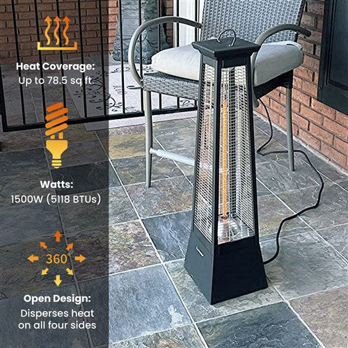 Hanover - 31 in Carbon Fiber Pyramid Heater - Black-United Backyard