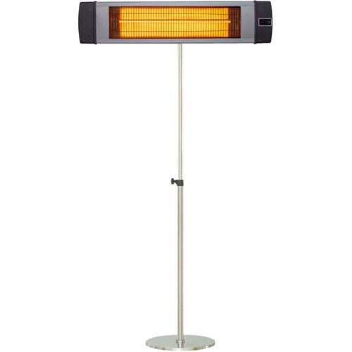 Hanover - 34.6" Electric Carbon Lamp w/Three Heat Levels, Remote and Pole Stand - SILVER-United Backyard