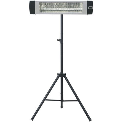 Hanover - 34.6" Electric Carbon Lamp w/Three Heat Levels, Remote and Tripod Stand - Silver-United Backyard