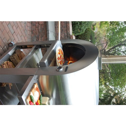 Hanover - 35" Wood Burning Pizza Oven Dome and Cart - Stainless-United Backyard