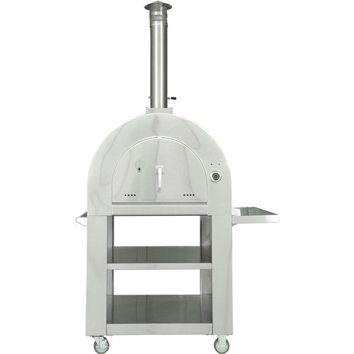 Hanover - 35" Wood Burning Pizza Oven Dome and Cart - Stainless-United Backyard