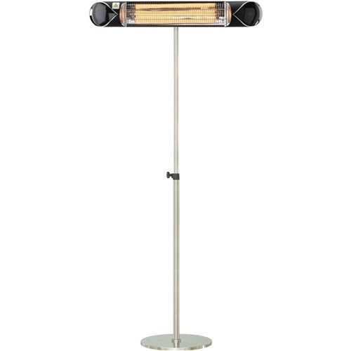 Hanover - 35.4" Carbon Lamp w/ 3 Power Settings, Remote Control and Stand - Black/Silver-United Backyard