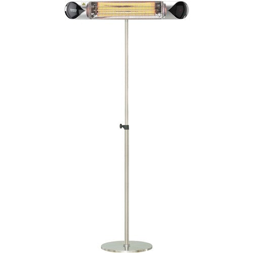 Hanover - 35.4" Carbon Lamp w/ 3 Power Settings, Remote Control and Stand - Silver-United Backyard