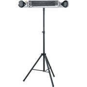 Hanover - 35.4" Carbon Lamp w/ 3 Power Settings, Remote, and Tripod Stand - Silver/Black-United Backyard