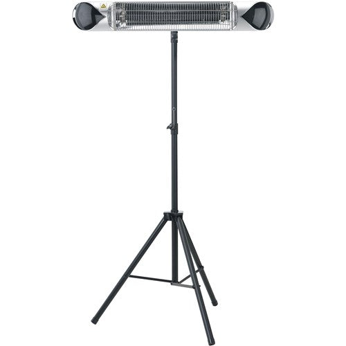 Hanover - 35.4" Carbon Lamp w/ 3 Power Settings, Remote, and Tripod Stand - Silver/Black-United Backyard