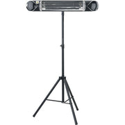 Hanover - 35.4" Carbon Lamp w/ 3 Power Settings, Remote, and Tripod Stand - Silver/Black-United Backyard