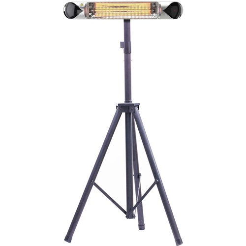 Hanover - 35.4" Carbon Lamp w/ 3 Power Settings, Remote, and Tripod Stand - Silver/Black-United Backyard