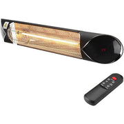 Hanover - 35.4" Carbon Lamp with Three Power Settings and Remote Control - Black/Silver-United Backyard