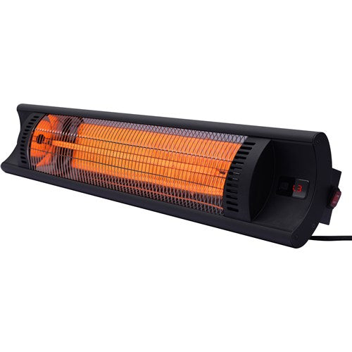 Hanover - 35in Carbon Fiber Lamp. 4 Power Settings and Remote-With Pole - Black-United Backyard