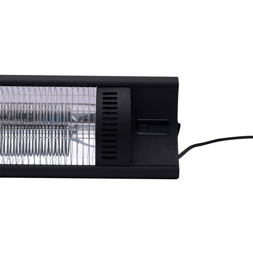 Hanover - 35in Carbon Fiber Lamp. 4 Power Settings and Remote-With Pole - Black-United Backyard