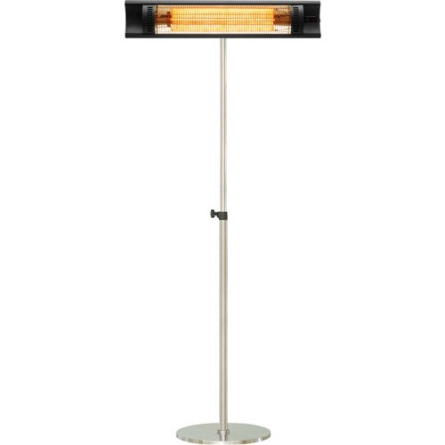 Hanover - 35in Carbon Fiber Lamp. 4 Power Settings and Remote-With Pole - Black-United Backyard